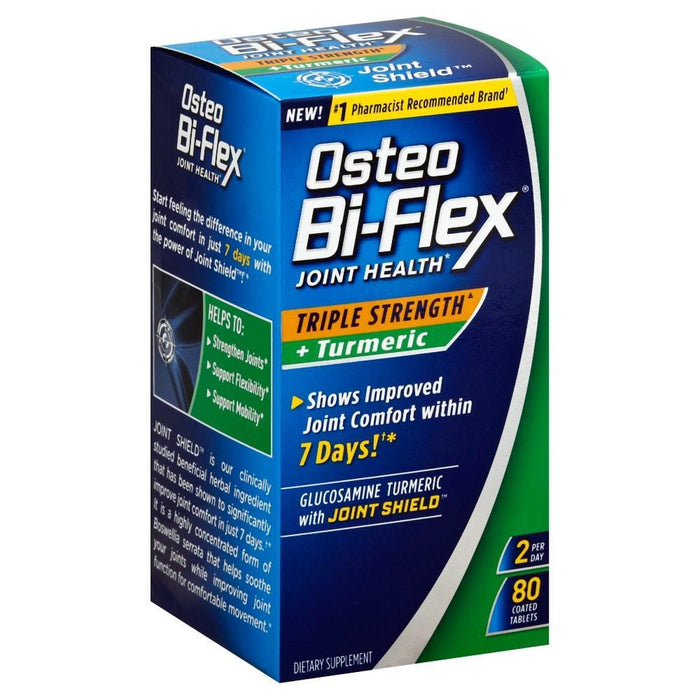Osteo Bi-Flex Joint Health, Triple Strength + Turmeric, 80 Coated Tablets by Pasteur Pharmacy