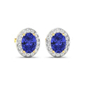 Genuine Tanzanite and Diamond Studs Earrings by Fine Color Jewels