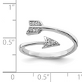 Sterling Silver CZ Arrow Ring by Fine Color Jewels