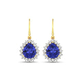 Genuine Tanzanite and Diamond Dangle Earrings by Fine Color Jewels