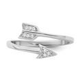 Sterling Silver CZ Arrow Ring by Fine Color Jewels
