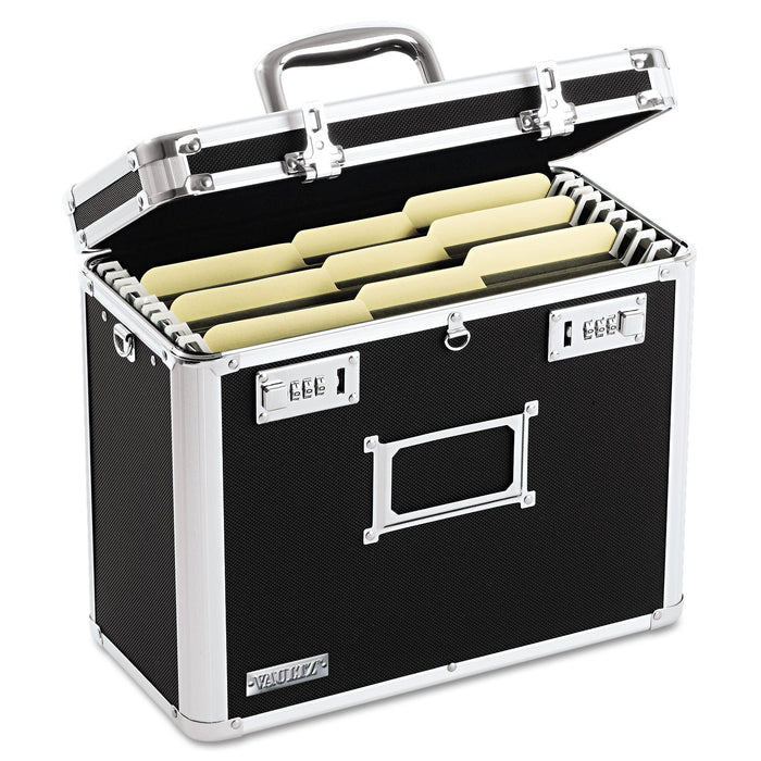 Vaultz Locking File Chest, Letter Files, 13.75" x 7.25" x 12.25", Black