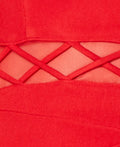 Emerald Sundae Juniors Illusion-waist Bodycon Red, Size XXS by Vanessa Jane