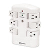 Innovera Wall Mount Surge Protector, 6 AC Outlets, 2,160 J, White