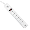 Innovera Surge Protector, 7 AC Outlets, 4 ft Cord, 1,080 J, White