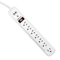 Innovera Surge Protector, 7 AC Outlets, 4 ft Cord, 1,080 J, White