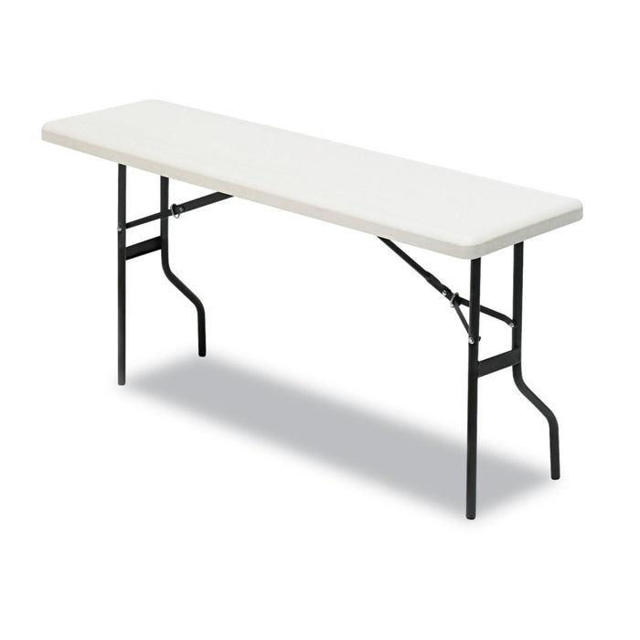 Iceberg IndestrucTable Classic Folding Table, Rectangular Top, 1,200 lb Capacity, 72w x 18d x 29h, Platinum