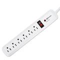 Innovera Surge Protector, 6 AC Outlets, 4 ft Cord, 540 J, White