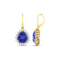 Genuine Tanzanite and Diamond Dangle Earrings by Fine Color Jewels