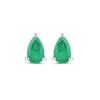 0.70 Ct Pear Green Zambian Emerald Prong 10K Stud Earrings