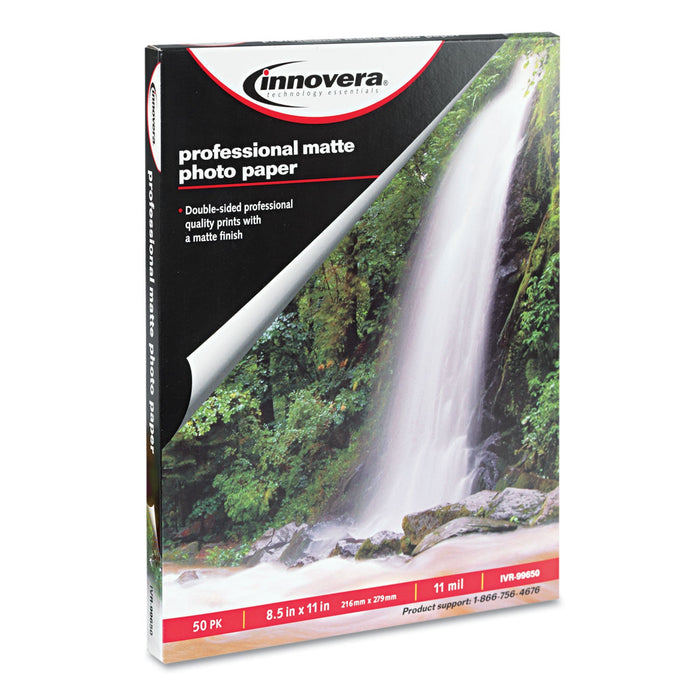 Innovera Heavyweight Photo Paper, 11 mil, 8.5 x 11, Matte White, 50/Pack