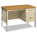 HON 34000 Series Right Pedestal Desk, 45.25" x 24" x 29.5", Harvest/Putty