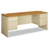 HON 38000 Series Kneespace Credenza, 72w x 24d x 29.5h, Harvest/Putty