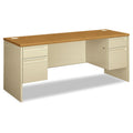 HON 38000 Series Kneespace Credenza, 72w x 24d x 29.5h, Harvest/Putty