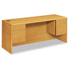 HON 10700 Kneespace Credenza, 3/4 Height Pedestals, 72w x 24d x 29.5h, Harvest