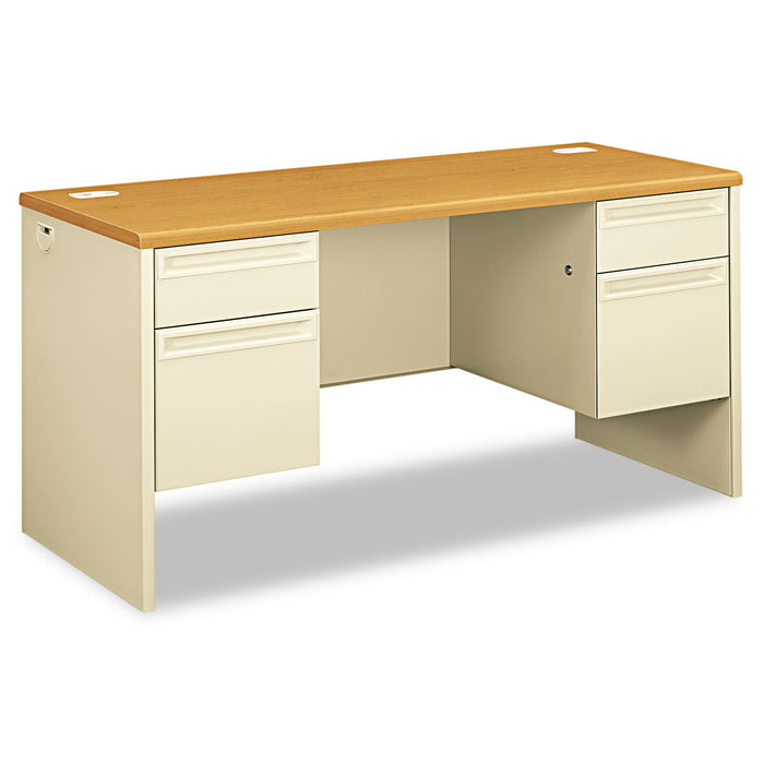 HON 38000 Series Kneespace Credenza, 60w x 24d x 29.5h, Harvest/Putty