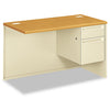 HON 38000 Series Flush Return, Right, 48w x 24d x 29.5h, Harvest/Putty