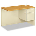 HON 38000 Series Flush Return, Right, 48w x 24d x 29.5h, Harvest/Putty