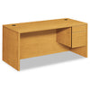 HON 10500 Series "L" Workstation Right Pedestal Desk, 66" x 30" x 29.5", Harvest