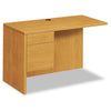 HON 10500 Series L Workstation Return, 3/4 Height Left Ped, 48w x 24d x 29.5h, Harvest