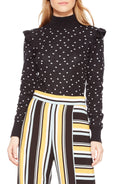 Parker Marlee Turtleneck Long-Sleeve Polka-Dot Sweater, Size Small by Vanessa Jane