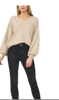 Vince Camuto Blouson-Sleeve V-Neck Sweater, Size XL by Vanessa Jane