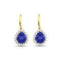 Genuine Tanzanite and Diamond Dangle Earrings by Fine Color Jewels
