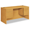 HON 10700 Kneespace Credenza, 3/4 Height Pedestals, 60w x 24d x 29.5h, Harvest