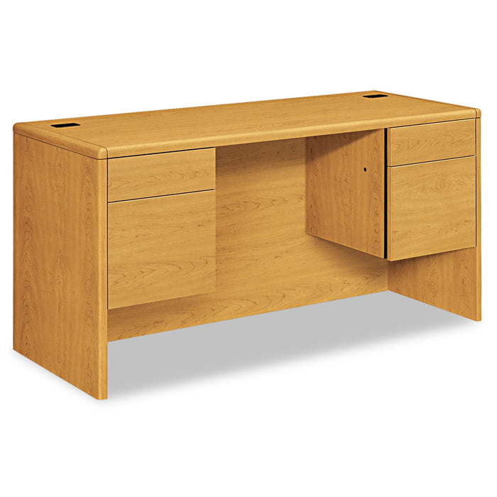 HON 10700 Kneespace Credenza, 3/4 Height Pedestals, 60w x 24d x 29.5h, Harvest