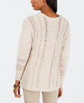 Style and Co V-Neck Pointelle Sweater, Size Large by Vanessa Jane