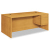 HON 10500 Series "L" Workstation Right Pedestal Desk with 3/4 Height Pedestal, 72" x 36" x 29.5", Harvest