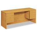 HON 10500 Series Kneespace Credenza With 3/4-Height Pedestals, 60w x 24d, Harvest