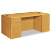 HON 10700 Series Double Pedestal Desk with Full-Height Pedestals, 72" x 36" x 29.5", Harvest
