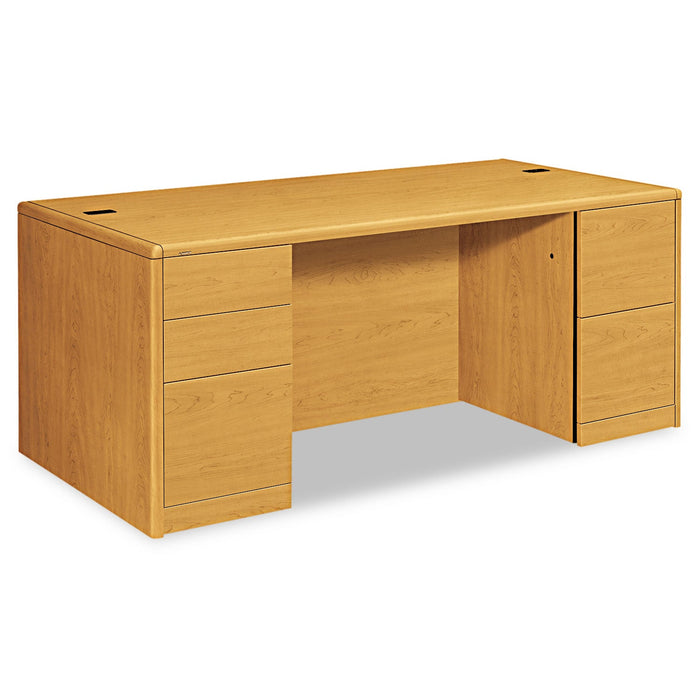 HON 10700 Series Double Pedestal Desk with Full-Height Pedestals, 72" x 36" x 29.5", Harvest