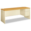 HON 38000 Series Right Pedestal Credenza, 72w x 24d x 29.5h, Harvest/Putty