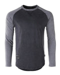 Athletic Fit Retro Contrast Raglan Tee - Charcoal by Boutique 23
