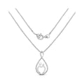 0.34 Ct Round White Diamond Prong Silver Mom Heart Pendant Necklace by Fine Color Jewels