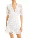 Aqua Crochet Mini Dress, Size Large by Vanessa Jane