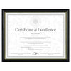 DAX Two-Tone Document/Diploma Frame, Wood, 8.5 x 11, Black with Gold Leaf Trim