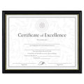 DAX Two-Tone Document/Diploma Frame, Wood, 8.5 x 11, Black with Gold Leaf Trim