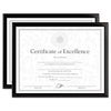 DAX Value U-Channel Document Frames with Certificates, 8.5 x 11, Black, 2/Pack
