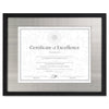 DAX Contemporary Wood Frame, Silver Metal Mat, 11 x 14, 8.5 x 11, Black