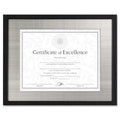 DAX Contemporary Wood Frame, Silver Metal Mat, 11 x 14, 8.5 x 11, Black