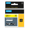 DYMO Rhino Flexible Nylon Industrial Label Tape, 0.5" x 11.5 ft, Yellow/Black Print