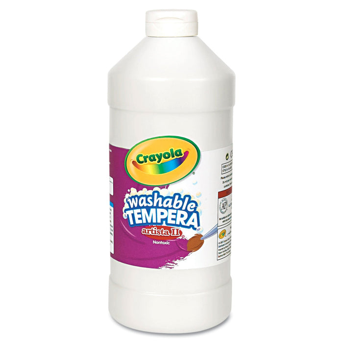 Crayola Artista II Washable Tempera Paint, White, 32 oz Bottle