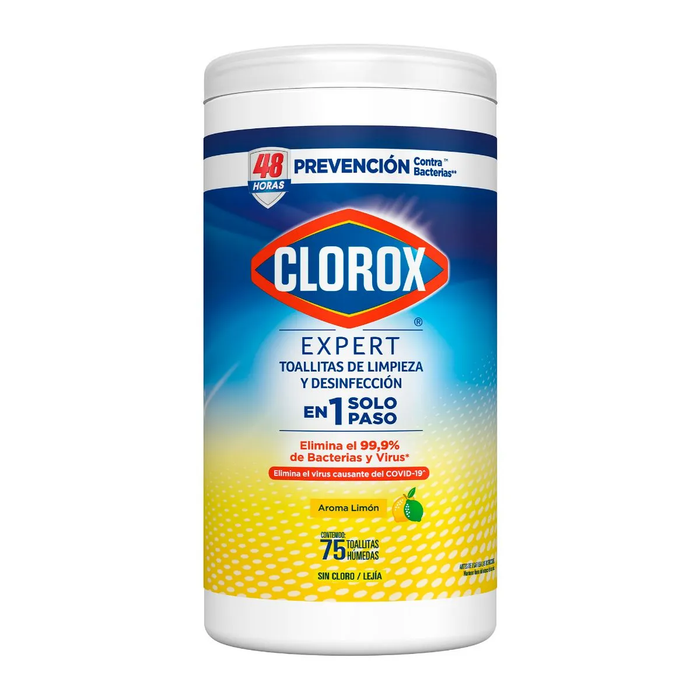 Clorox Disinfecting Wipes, 1-Ply, 7 X 7.75, Crisp Lemon, White, 75/Canister, 6 Canisters/Carton by Pasteur Pharmacy