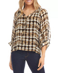 Karen Kane Shibori Peasant Blouse by Vanessa Jane