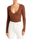 Bardot Collared Bodysuit, Size XS by Vanessa Jane