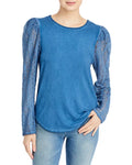 Cupio Lace Puff Sleeve Top, Size Large by Vanessa Jane
