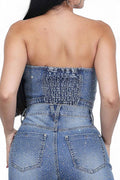 Iridescent Rhinestone Star Tube Top by The House of Stylez
